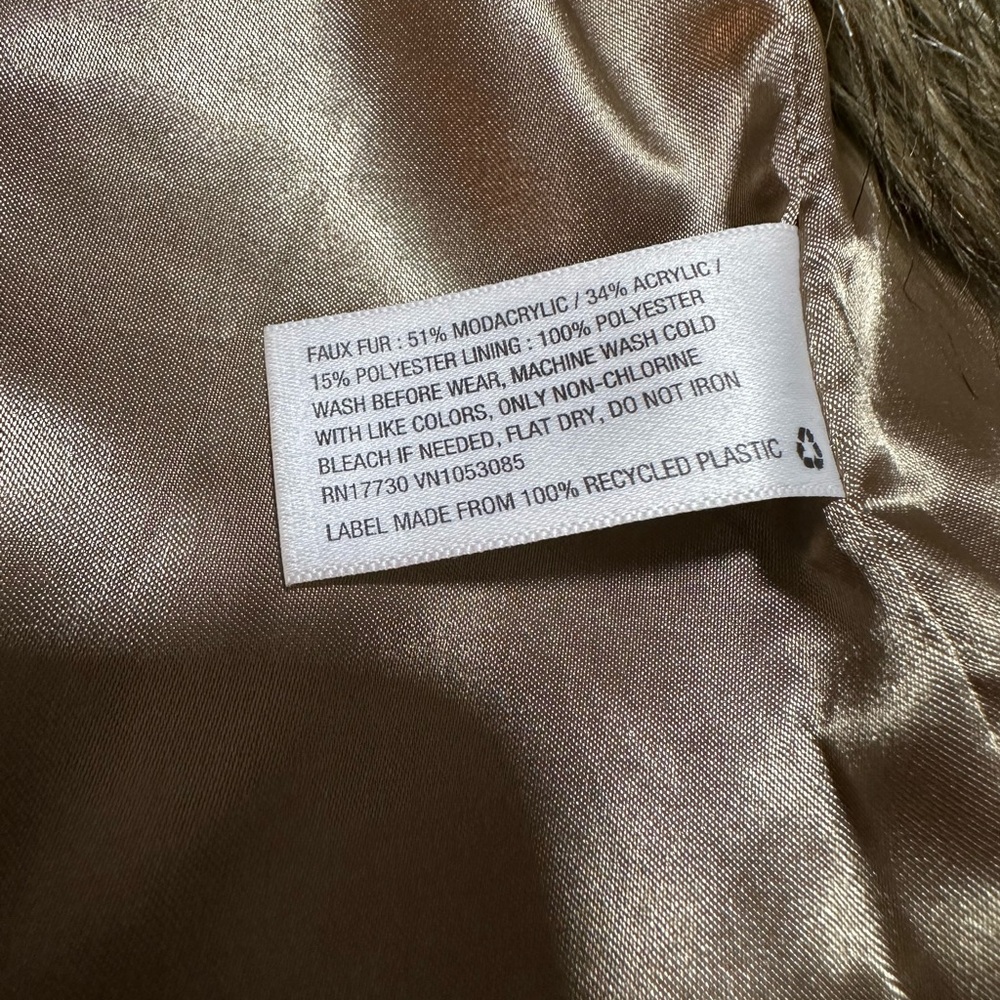 Kids Faux Fur Vest 6/7 — Brown Olive Fall Layering — Cherokee Target - Picture 5 of 5